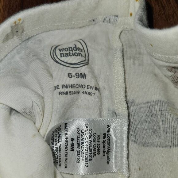 5 For $25 Wonder Nation Tan and Gray Elephant Outfit Footed Pants Size 6-9M - Picture 2 of 3